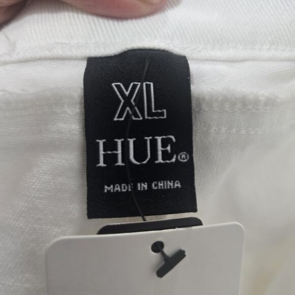 Hue Denim Barrel Leg Skimmer White High Waist Cropped Soft Trousers XL - Picture 5 of 10